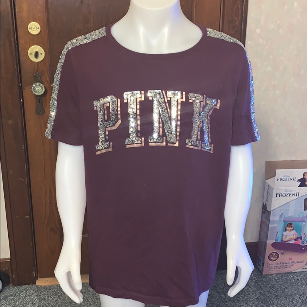 PINK bling short sleeve shirt